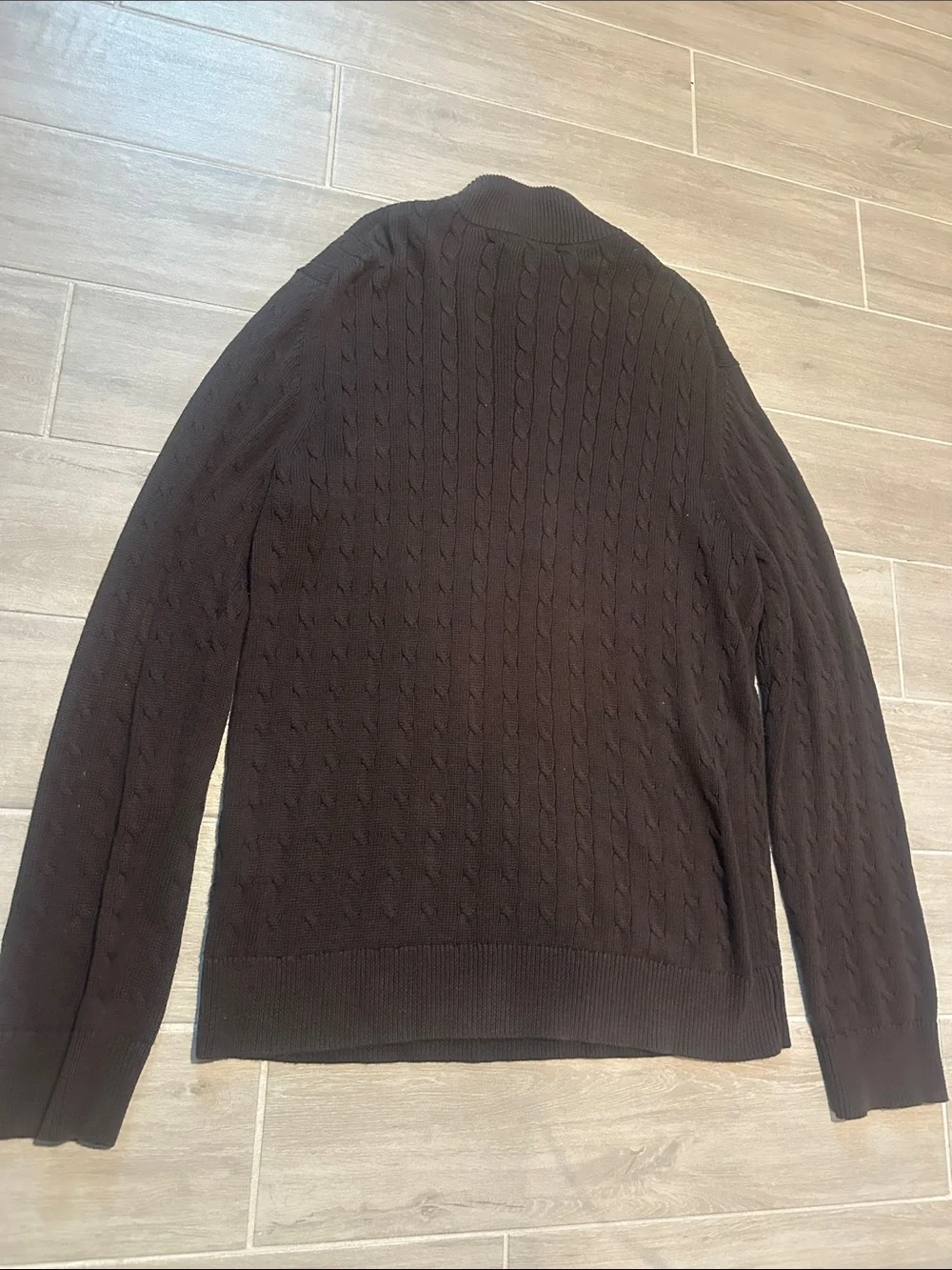 Banana Republic Men's Cable-Knit Quarter-Zip Sweater in Dark Brown